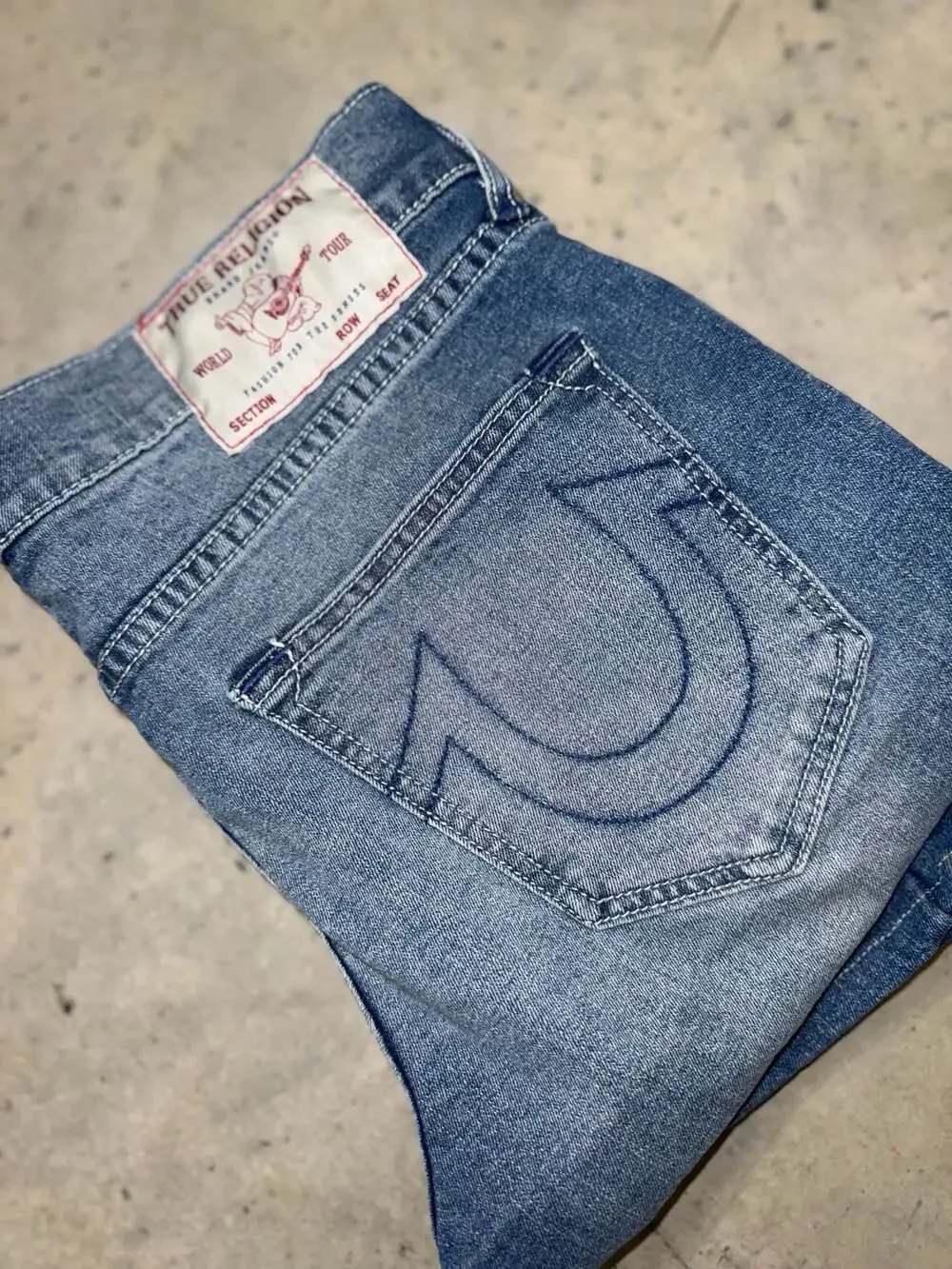 True Religion Geno Relaxed Slim Blue Denim Jeans Size 30